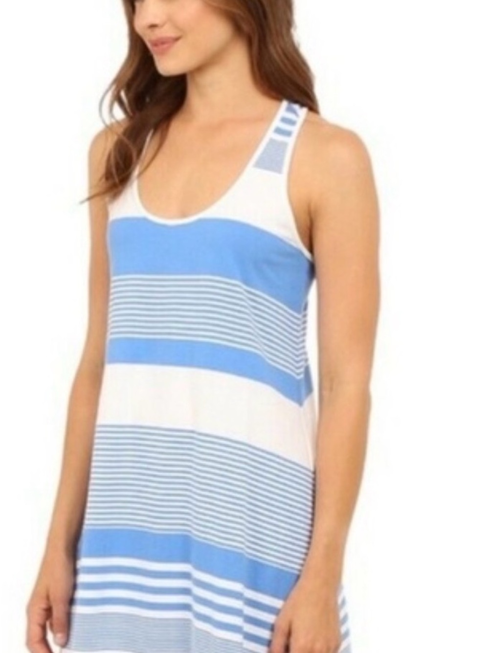 Lilly Pulitzer Blue and White Striped Racerback Tank Dress